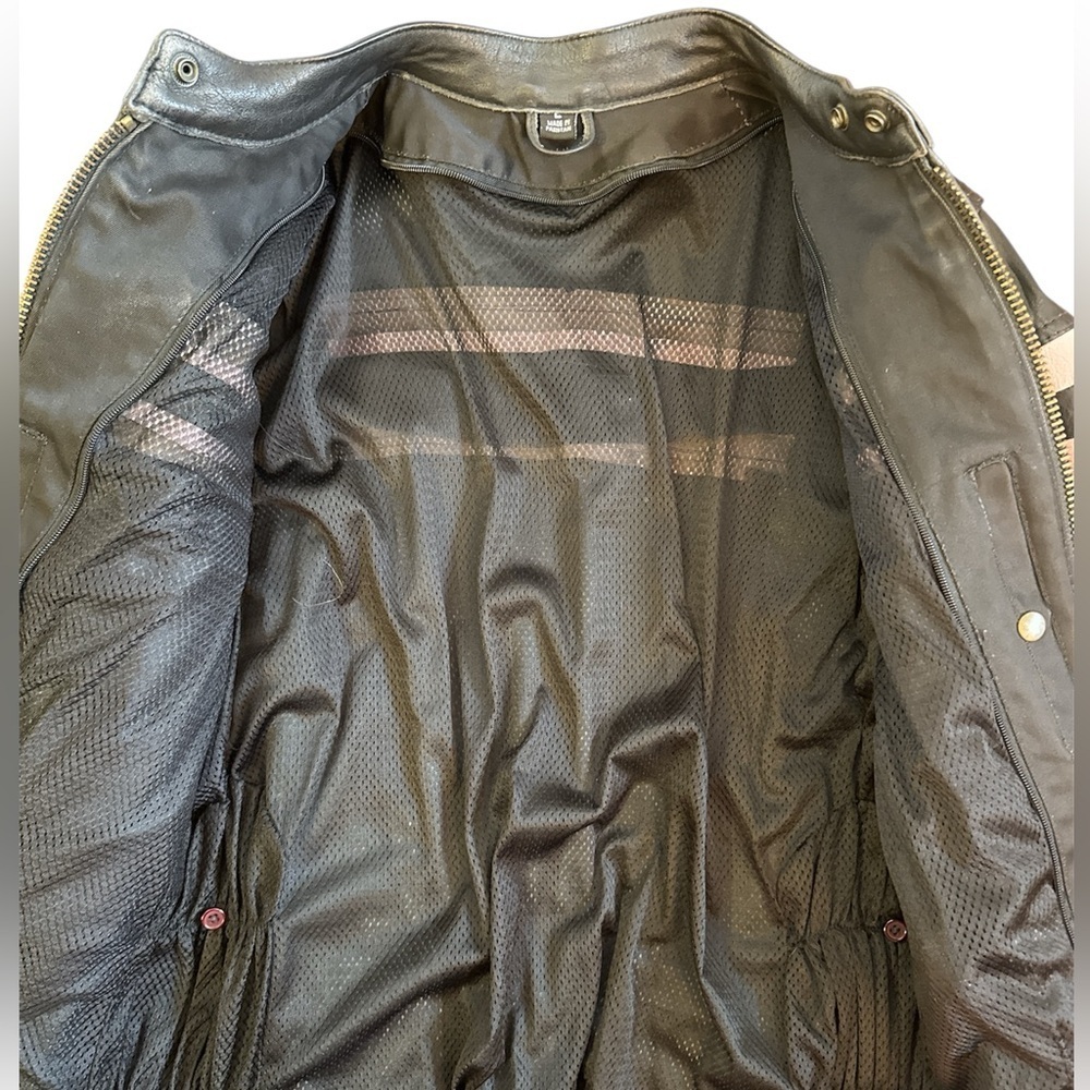 Women’s VINTAGE LEATHER Moto RACING Strip BLACK PINK Jacket L - Picture 4 of 8